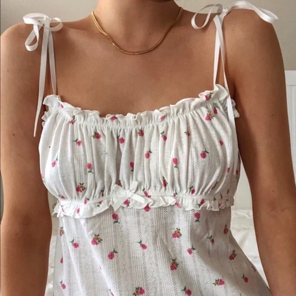NWT For Love & Lemons Blossom Pointelle Slip Dress - Picture 4 of 9